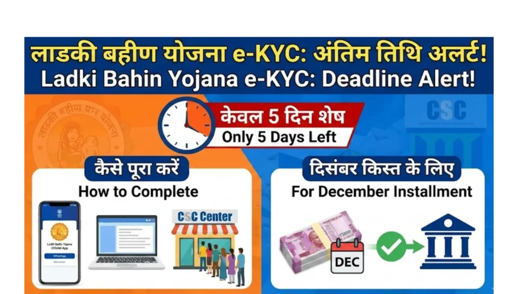 Ladki Bahin Yojana e-KYC की Deadline में केवल 5 दिन शेष: December Installment से पहले कैसे पूरा करें KYC