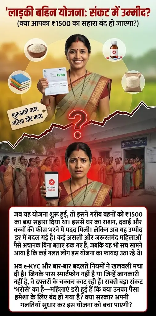 Ladki Behin Yojana in Crisis? ज़मीनी हकीकत से जुड़े चौंकाने वाले सच गंभीर सवाल खड़े करते हैं