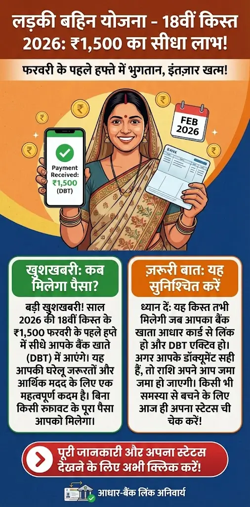 Ladki Bahin Yojana 18th Installment ₹1,500 Payment Date, Eligibility, Status Check & Latest Update
