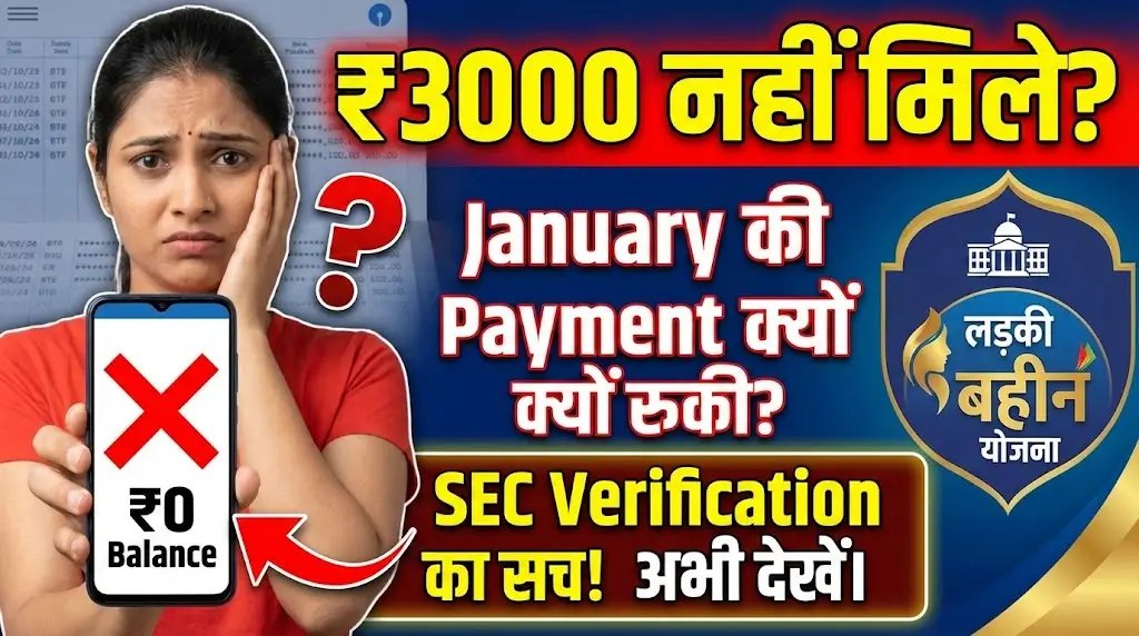Big Update! Ladki Bahin Yojana Payment Issue: SEC Verification ने रोकी January ₹3000 Installment