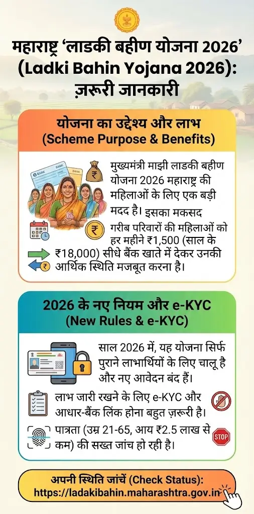 Ladki Bahin Yojana 2026 – Complete Details, Latest Updates, Eligibility, Payment and e-KYC Guide