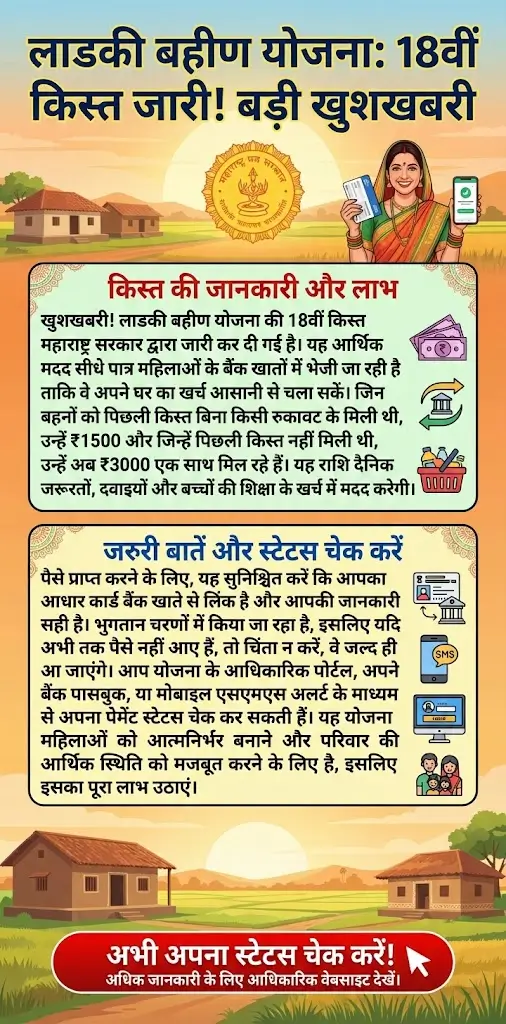 Ladki Bahin Yojana 18th Installment Released– Check Payment Status