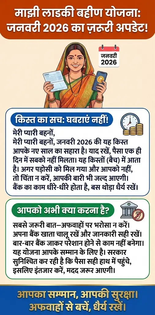 Majhi Ladki Bahin Yojana January 2026 Instalment लाभार्थियों के लिए रिलीज़ की तारीख