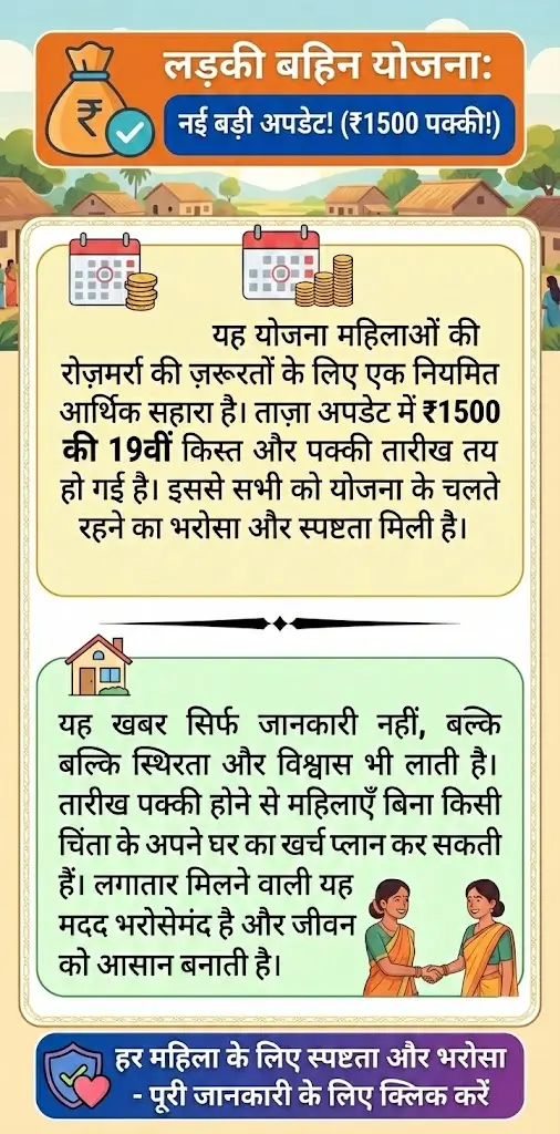 Ladki Bahin Yojana New Update ₹1500 की 19th Installment Final Payment Date का खुलासा